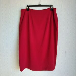 Vtg Y2K‎ Amanda Smith 18W Pencil Skirt Red Knee Length Career Coquette Holiday